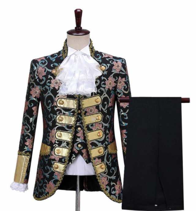 男性用ステージ衣装 スーツセット 欧米宮廷風演出服6点セット 長袖